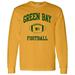 Green Bay Classic Football Arch American Football Team Long Sleeve T Shirt - Medium - Gold