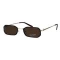 Mens Retro Octagonal Narrow Exposed Edge Pimp Sunglasses Gold Tortoise Brown