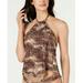 BECCA Women's Purfection Leopard-Print Ribbed Tankini Top Swimsuit Brown S, $88