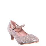 Rhinestone Glitter Embelished Pump - Womens Mary Jane Evening Dress Heel