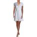 Aqua Womens Ruched Ruffled Casual Dress