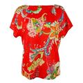 Lauren Ralph Lauren Women's Petite Floral Print Linen Top