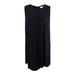 Calvin Klein Women's Plus Size V-Neck Swing Dress (16W, Black)