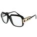 80's Large Hip Hop Old School Gold Clear Lens Glasses