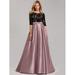 Ever-Pretty Womens Floral Lace Half Sleeve Long Formal Prom Dance Dresses for Women 07866 Mauve US4