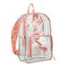 Eastsport Multi-Purpose Clear Unisex Backpack with Front Pocket, Adjustable Straps and Lash Tab