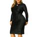 Agnes Orinda Women's Plus Size Glitter Keyhole Cocktail Party Dress