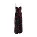 Fame And Partners Womens Black Red Floral Print Tie Back Dress 6