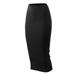 A2Y Women's Basic Solid Ponte Longline Techno Span High Waist Long Skirt Black S