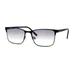 Mens Metal Half Rim Rectangular Bifocal Light Sunglasses Reader Black +4.0