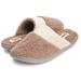 Women's Super Soft French Terry Upper/Insole Closed Toe Clog Slipper W/Felt Collar Trim Slipper W/ Memory Foam (S, Taupe-346)