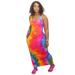 New Women's Sexy Plus Size Tie-dye Sleeveless Maxi Dress Loose Casual Skirt Spaghetti Strap Dress Long Dress