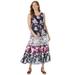 Woman Within Women's Plus Size Triple Tiered Sleeveless Maxi Dress