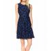 Tommy Hilfiger NEW Blue Black Womens Size 6 Floral-Lace A-Line Dress