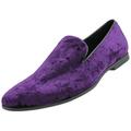 Amali Mens Velvet Slip-On Smoking Slipper Tuxedo Loafers Purple Size 12