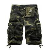 Colisha Men Big & Tall Camo Cargo Twill Short Cambat Hiking Workwear Work Pants Summer Casual Outdoor Loungewear Pocket