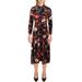 French Connection Womens Eloise Floral Tie-Waist Shirtdress