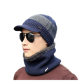 2-Pieces Winter Beanie Hat Scarf Set Warm Knit Hat Thick Knit Skull Cap for Men Women