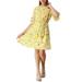 Allegra K Women's Floral Casual Fit and Flare Ruffle Hem Chiffon Dress