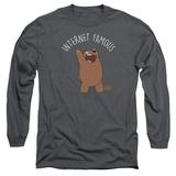 We Bare Bears Internet Famous Long Sleeve Adult 18/1 T-Shirt Charcoal