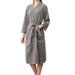 UKAP Women Waffle Knit Bathrobe 3/4 Sleeve Bandage Robe Pajamas Loungewear Sleepwear Nightwear with Pockets