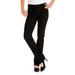 Lee Women's Petite Instantly Slims Classic Relaxed Fit Straight Leg Jean - Black, Black, 18 Petite