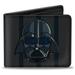 Wallet Bifold PU Star Wars Darth Vader Face Chest Panel Buttons Black Grays