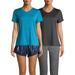 Athletic Works Women's Athleisure Heathered V Neck Tee (2-Pack)