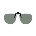 Polarized Clip on Flip up Plastic Sunglasses, Small Aviator, 52-54mm Wide X 51mm High, Polarized Grey Lenses