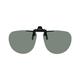 Polarized Clip on Flip up Plastic Sunglasses, Small Aviator, 52-54mm Wide X 51mm High, Polarized Grey Lenses