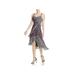 PARKER Womens Black Printed Sleeveless V Neck Tea-Length Hi-Lo Dress Size 0