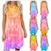 Women s Summer Sleeveless Colorful Print Beachwear Dress Short Mini Dress Casual Dress
