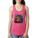 If You're Nice I Might Let You Live With Me Colorful Cat Animal Lover Ladies Racerback Tank Top, Hot Pink, Large