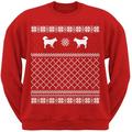 Alaskan Husky Red Adult Ugly Christmas Sweater Crew Neck Sweatshirt