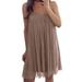 HIMONE S-5XL Plus Size Womens Strappy Tunic Top Dress Plain Beach Holiday A Line Dress Ladies Girls Summer Boho Chiffon Dresses Vestidos