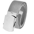 Cut to Fit Men's Golf Casual Belt Silver Slider Buckle 1.5 Width with Adjustable Canvas Web Belt Large Gray