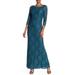 Marina Women's Jade Drape Long Sleeve Sequin Dress Size 8