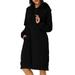 UKAP Ladies Casual Jumper Long Hooded Sweatshirt Tops Girls Midi Dress Long Sleeve Hoodies Tunic Dress Womens Pocket Pullover Drawstring Vintage Kaftan