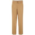 Burberry Runway Men's Brown D-ring Detail Belted Cotton Trousers