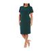 CALVIN KLEIN Womens Green Jewel Neck Knee Length Sheath Wear To Work Dress Size 4
