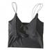 Women's All-match Sling Sexy Back Strap V Neck Vest Bottom Tube Top with Removable Chest Pad Black