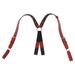 Boston Leather TheFireStore Exclusive Red Leather Fireman's Suspender - Loop Attachment, Extra Long, Reflective, Red