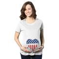 Maternity USA Heart American Flag Announcement Funny Pregnancy T shirt