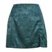 Women's Elegant Jacquard Satin Short Skirts Sexy High Waist Split Mini Skirt Vintage Zipper Skirt High Street