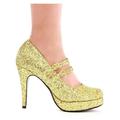 Ellie Shoes E-421-Jane-G 4 Double Strap Glitter Mary Jane 5 / Blue Glitter