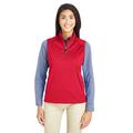 Ladies' Techno Lite Three-Layer Knit Tech-Shell Quarter-Zip Vest - CLASSIC RED - M