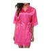 Womens plain Silk Satin Robes Bridal Wedding Bridesmaid Bride Gown Bath Robe