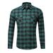 Cotton Shirt for Men Long Sleeve Casual Button Up Plaid Shirt Soft Outdoor Shirts Workshirt Red Black Green White Blue Basic Fall Tops