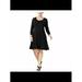 STYLE & COMPANY Womens Black Long Sleeve Scoop Neck Above The Knee Shift Dress Size PS