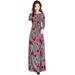 LIDYCE Women Casual Autumn Winter Printed O-Neck Long Sleeve Dress Long Dress